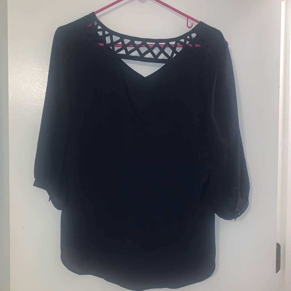 Navy sheer shirt